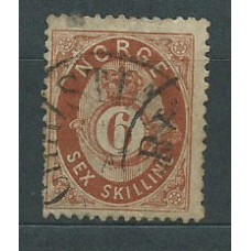Noruega - Correo 1871-5 Yvert 20 usado