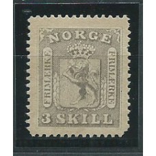 Noruega - Correo 1863 Yvert 7 * Mh