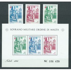 Malta - Orden Militar Correo Yvert 202/4+Hb 202 ** Mnh Navidad