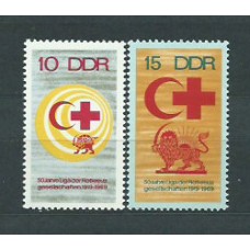 Alemania Oriental Correo 1969 Yvert 1158/9 ** Mnh Cruz Roja