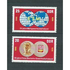 Alemania Oriental Correo 1970 Yvert 1268/9 ** Mnh