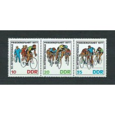Alemania Oriental Correo 1977 Yvert 1892/4A ** Mnh Deporte , Ciclismo