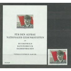 Alemania Oriental Correo 1956 Yvert 241 + H 8 Mnh ** Personaje