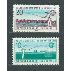 Alemania Oriental Correo 1961 Yvert 554/5 ** Mnh Deportes pesca