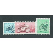 Alemania Oriental Correo 1963 Yvert 678/80 ** Mnh Deportes Motociclismo