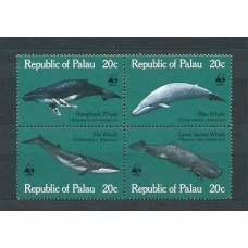 Palau - Correo 1983 Yvert 15/18 ** Mnh Fauna. Ballenas. WWF
