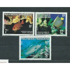 Polinesia - Correo Yvert 147/9 ** Mnh Fauna. Peces