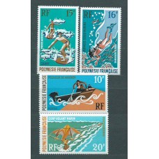 Polinesia - Correo Yvert 82+A.48/50 ** Mnh Deportes Nauticos