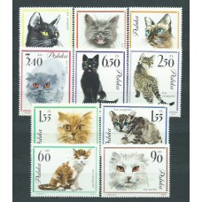 Polonia - Correo 1964 Yvert 1332/41 ** Mnh Fauna. Gatos