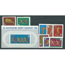 Polonia - Correo 1966 Yvert 1531/8+H.45 ** Mnh Deportes. Atletismo