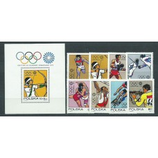 Polonia - Correo 1972 Yvert 1995/2002+H.57 ** Mnh Deportes