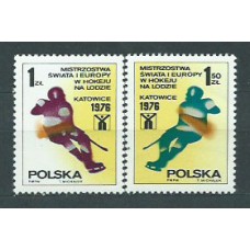 Polonia - Correo 1976 Yvert 2272/3 ** Mnh Deportes. Hockey
