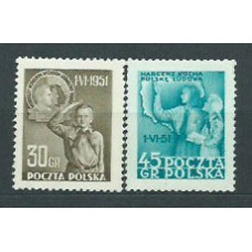 Polonia - Correo 1951 Yvert 606/7 * Mh