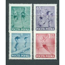 Polonia - Correo 1952 Yvert 654/7 * Mh Deportes
