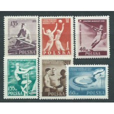 Polonia - Correo 1955 Yvert 827/32 * Mh Deportes