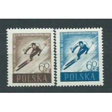 Polonia - Correo 1957 Yvert 888/9 * Mh Deportes Esqui