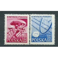 Polonia - Correo 1957 Yvert 900/1 ** Mnh Deportes Ciclismo