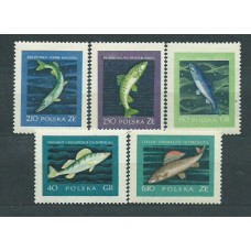 Polonia - Correo 1958 Yvert 928/32 ** Mnh Fauna. Peces