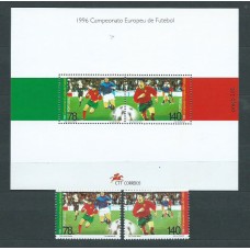 Portugal - Correo 1996 Yvert 2102/3+H.118 ** Mnh Fútbol