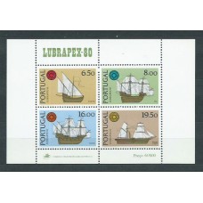 Portugal - Hojas 1980 Yvert 32 ** Mnh Barcos