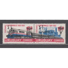 Uruguay - Paquetes Postales Yvert 102/3 ** Mnh  Trenes