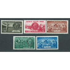 Rumania - Correo 1950 Yvert 1128/32 ** Mnh Deportes