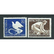 Rumania - Correo 1957 Yvert 1509/10 * Mh Deportes Ciclismo