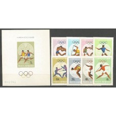 Rumania - Correo 1968 Yvert 2400/7+H,68 ** Mnh Juegos Olimpicos de Mejico