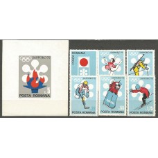 Rumania - Correo 1971 Yvert 2652/7+H,92 ** Mnh Juegos Olimpicos de Sapporo