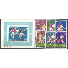Rumania - Correo 1974 Yvert 2846/51+H,114 ** Mnh Deportes Fútbol