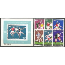 Rumania - Correo 1974 Yvert 2846/51+H,114 ** Mnh Deportes Fútbol