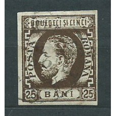 Rumania - Correo 1871-72 Yvert 30 usado Principe Carlos