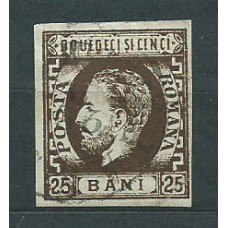 Rumania - Correo 1871-72 Yvert 30 usado Principe Carlos