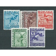 Rumania - Correo 1937 Yvert 525/9 * Mh Deportes Atletismo