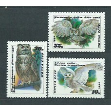 Rusia - Correo 1990 Yvert 5725/7 ** Mnh Fauna. Rapaces nocturnas
