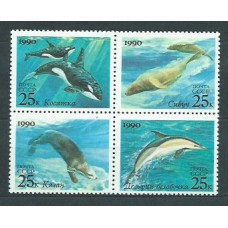 Rusia - Correo 1990 Yvert 5791/4 ** Mnh Mamiferos Marinos