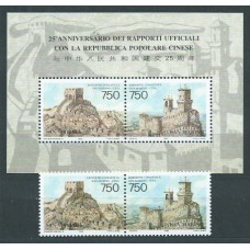 San Marino - Correo 1996 Yvert 1453/4+H.22 ** Mnh