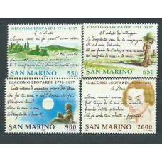 San Marino - Correo 1998 Yvert 1565/8 ** Mnh Giacomo Leopardi