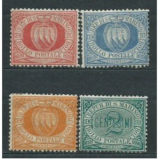 San Marino - Correo 1877-90 Yvert 1/4 (*) Mh Falta nº 3A