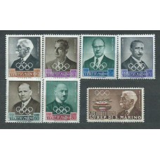 San Marino - Correo 1959 Yvert 460/5+A,116 ** Mnh Personalidades olímpicas