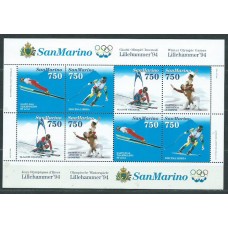 San Marino - Hojas Yvert 20 ** Mnh Olimpiadas de Lillehammer