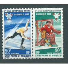 San Pierre y Miquelon - Aereo Yvert 40/1 ** Mnh  Olimpiadas de Grenoble