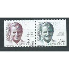 Suecia - Correo 1986 Yvert 1366/7a ** Mnh Olof Palme