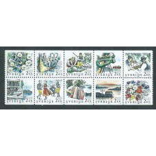 Suecia - Correo 1988 Yvert 1464/73 ** Mnh Flora y barcos