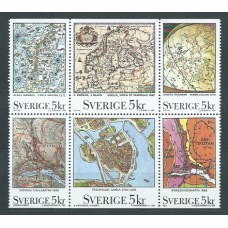 Suecia - Correo 1991 Yvert 1637/42 ** Mnh Mapas