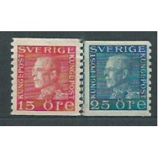 Suecia - Correo 1925-26 Yvert 196+198 * Mh Gustavo V