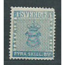 Suecia - Correo 1855 Yvert 2 (*) Mng Escudos