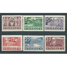 Suecia - Correo 1935 Yvert 229/34 * Mh Parlamento