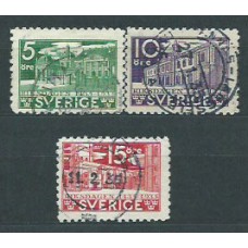 Suecia - Correo 1935 Yvert 229/31a usado Parlamento