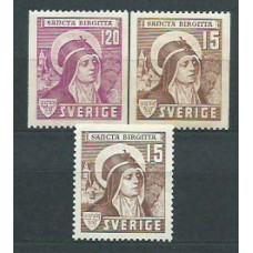 Suecia - Correo 1941 Yvert 290/1+290a * Mh Santa Brigitte